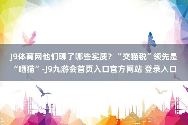 J9体育网他们聊了哪些实质？　　“交猫税”　　领先是“晒猫”-J9九游会首页入口官方网站 登录入口