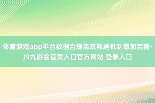 体育游戏app平台数据合规高效畅通机制愈加完善-J9九游会首页入口官方网站 登录入口