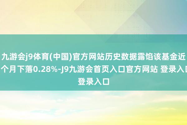 九游会j9体育(中国)官方网站历史数据露馅该基金近1个月下落0.28%-J9九游会首页入口官方网站 登录入口