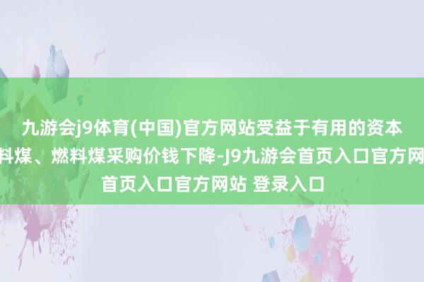 九游会j9体育(中国)官方网站受益于有用的资本管控以及原料煤、燃料煤采购价钱下降-J9九游会首页入口官方网站 登录入口