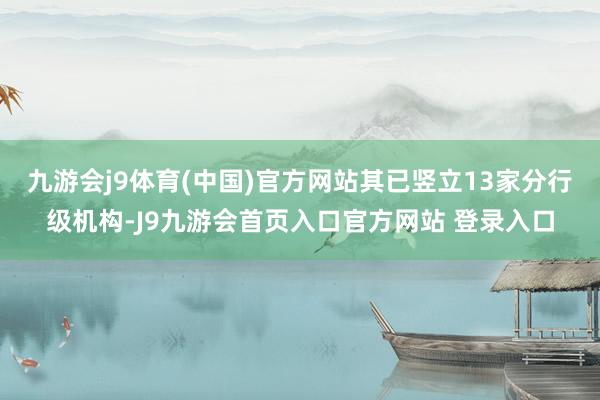 九游会j9体育(中国)官方网站其已竖立13家分行级机构-J9九游会首页入口官方网站 登录入口