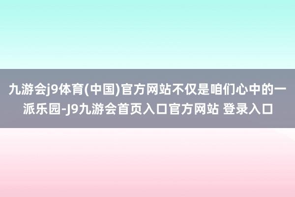 九游会j9体育(中国)官方网站不仅是咱们心中的一派乐园-J9九游会首页入口官方网站 登录入口