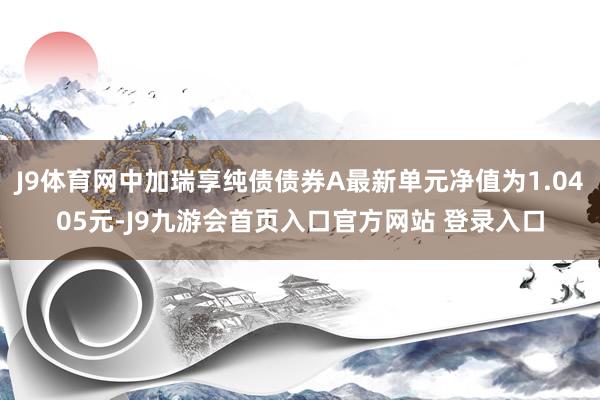 J9体育网中加瑞享纯债债券A最新单元净值为1.0405元-J9九游会首页入口官方网站 登录入口