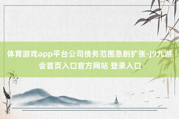 体育游戏app平台公司债务范围急剧扩张-J9九游会首页入口官方网站 登录入口